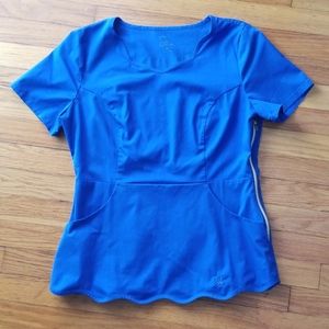 Jaanuu royal blue scallop scrub top